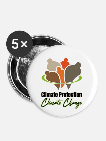 Climate Protection - Climate Change - Buttons klein 25 mm (5er Pack) - Weiß