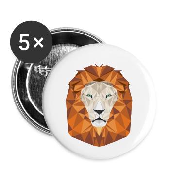 Lion's Head. Head of a lion - Buttons small 1''/25 mm (5-pack) - white - Front