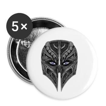 Roboter Krieger - Buttons klein 25 mm (5er Pack) - Weiß - Vorne