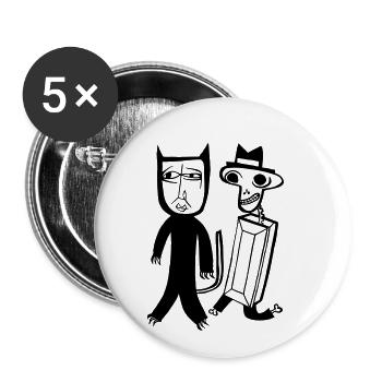 halloween zombie bone zombie monster creature - Buttons small 1''/25 mm (5-pack) - white - Front
