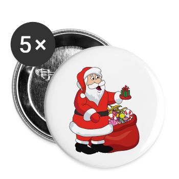 Noël Noël Père Noël Père Noël - Lot de 5 petits badges (25 mm) - blanc - Devant