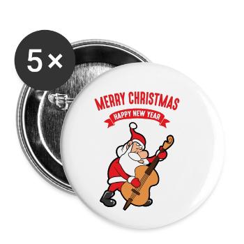 Noël Noël Père Noël Père Noël - Lot de 5 petits badges (25 mm) - blanc - Devant