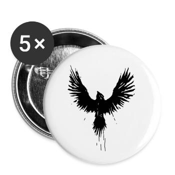 black crow - Buttons small 1''/25 mm (5-pack) - white - Front