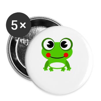 Frog without humor - Buttons small 1''/25 mm (5-pack) - white - Front