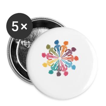 Gegen Rassismus - Buttons klein 25 mm (5er Pack) - Weiß - Vorne