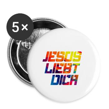 Jesus loves you - Buttons small 1''/25 mm (5-pack) - white - Front
