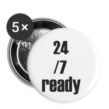 24/7 ready - Buttons klein 25 mm (5er Pack) - Weiß - Vorne