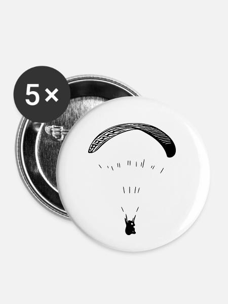 Paraglider - Buttons klein 25 mm (5er Pack) - Weiß