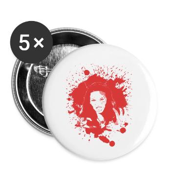 Halloween blutig Gesicht Teufel Geschenkidee - Buttons klein 25 mm (5er Pack) - Weiß - Vorne