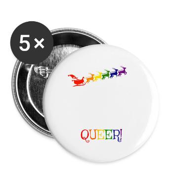Noël Noël LGBT Gay Pride Queer - Lot de 5 petits badges (25 mm) - blanc - Devant
