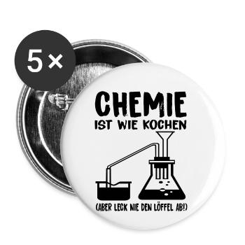 La chimie est comme la cuisine. - Lot de 5 petits badges (25 mm) - blanc - Devant