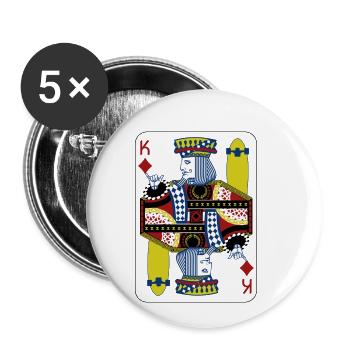 King Card Skateboard Poker Shirt Gift - Buttons small 1''/25 mm (5-pack) - white - Front