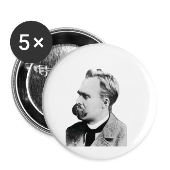 Friedrich Nietzsche - Buttons small 1''/25 mm (5-pack) - white - Front