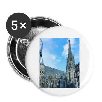 Cathédrale Saint-Étienne de Vienne - Lot de 5 petits badges (25 mm) - blanc - Devant