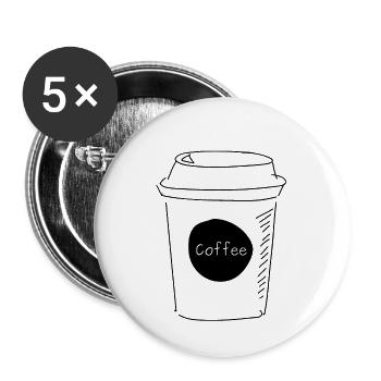 Coffee to Go - Buttons small 1''/25 mm (5-pack) - white - Front