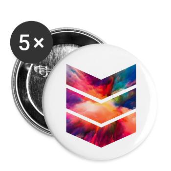 timeless pattern colors clouds - Buttons small 1''/25 mm (5-pack) - white - Front