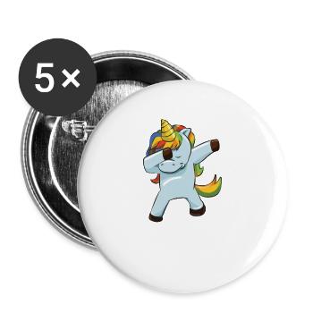Unicorn dabbing cool Unicorn Gift - Buttons small 1''/25 mm (5-pack) - white - Front