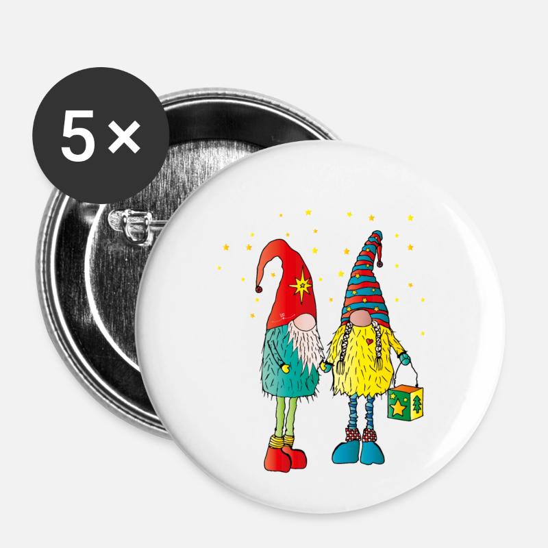 Weihnachtswichteln - Buttons small 1''/25 mm (5-pack) - white