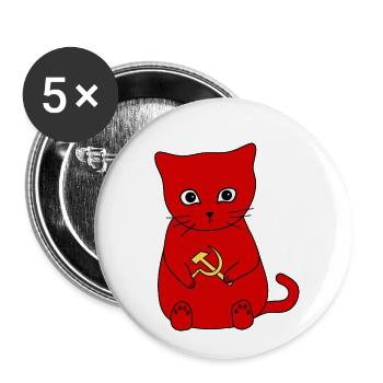 ☭ ☭ Kittens For Communism ☭ ☭ - Lot de 5 petits badges (25 mm) - blanc - Devant