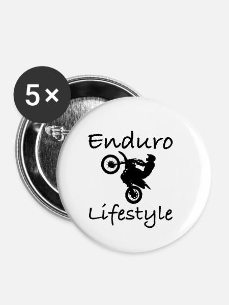 Enduro lifestyle - Buttons klein 25 mm (5er Pack) - Weiß