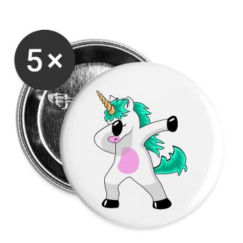Unicorn Dabbing Unicorn Dab Gift Idea - Buttons small 1''/25 mm (5-pack) - white - Front