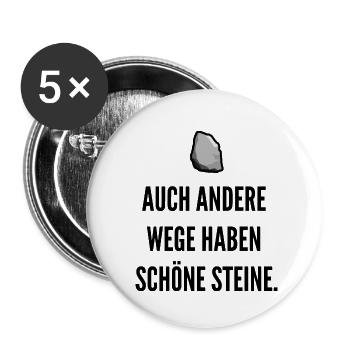 AUSSI, D'AUTRES FAÇONS, ONT DE BELLES PIERRES. - Lot de 5 petits badges (25 mm) - blanc - Devant