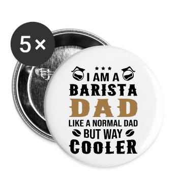 Barista Dad - Lot de 5 petits badges (25 mm) - blanc - Devant