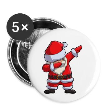 Weihnachtsmann Dap - Buttons klein 25 mm (5er Pack) - Weiß - Vorne