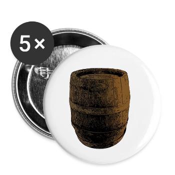 Fass - Buttons klein 25 mm (5er Pack) - Weiß - Vorne