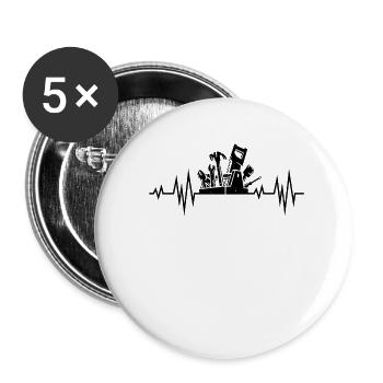 Werkzeug Handwerker Geschenkidee Heimwerker - Buttons klein 25 mm (5er Pack) - Weiß - Vorne