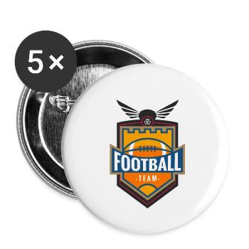 FOOTBALL TEAM - Buttons klein 25 mm (5er Pack) - Weiß - Vorne