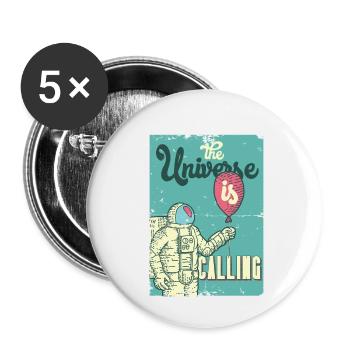 The Universe is Calling Geschenkidee - Lot de 5 petits badges (25 mm) - blanc - Devant