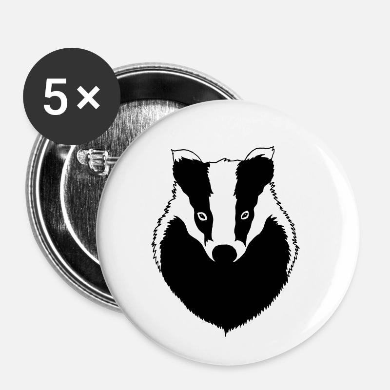 Badger - Buttons small 1''/25 mm (5-pack) - white