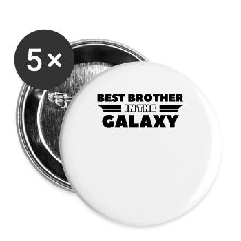 Bester Bruder in der Galaxie Geburtstag Geschenk - Buttons klein 25 mm (5er Pack) - Weiß - Vorne
