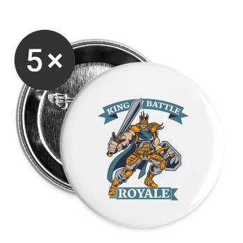 King of Battle Geschenkidee - Buttons klein 25 mm (5er Pack) - Weiß - Vorne