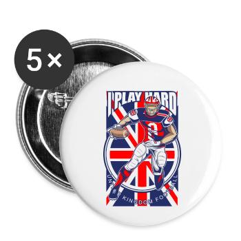 UK Football Geschenkidee - Buttons klein 25 mm (5er Pack) - Weiß - Vorne