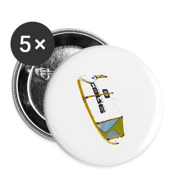 kitesurfing cerf-volant - Lot de 5 petits badges (25 mm) - blanc - Devant