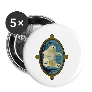 Polar Bear - Buttons small 1''/25 mm (5-pack) - white - Front