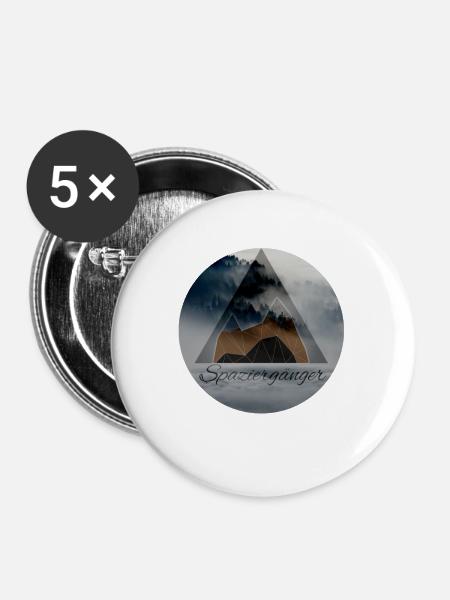 Spaziergänger - Buttons klein 25 mm (5er Pack) - Weiß