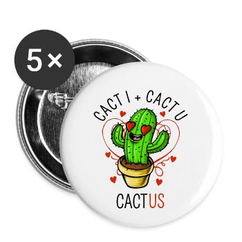 Cactus - Buttons small 1''/25 mm (5-pack) - white - Front