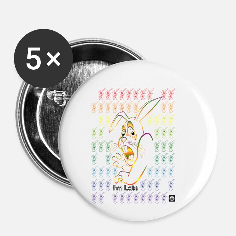 Rabbit - Buttons small 1''/25 mm (5-pack) - white