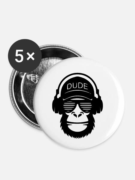 Dude - Buttons klein 25 mm (5er Pack) - Weiß