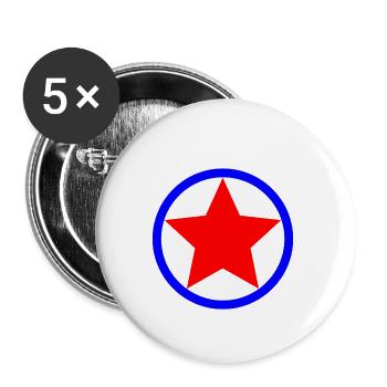 Stern - Buttons klein 25 mm (5er Pack) - Weiß - Vorne