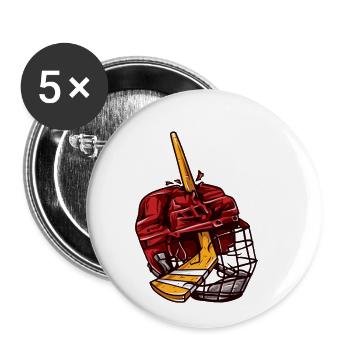 hockey - Buttons klein 25 mm (5er Pack) - Weiß - Vorne
