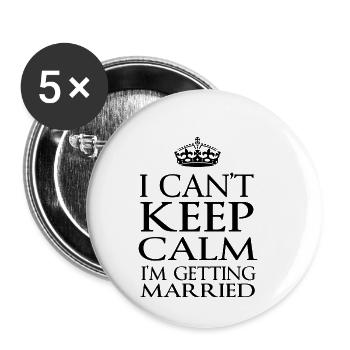 Épouser mariage t-shirt partie de poule - Lot de 5 petits badges (25 mm) - blanc - Devant