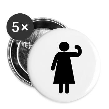 Strong woman - Buttons small 1''/25 mm (5-pack) - white - Front