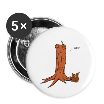 Astrein Cartoon Illustration Text schwarz - Buttons klein 25 mm (5er Pack) - Weiß - Vorne