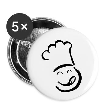 Funny chef's face Miam Frech Gastro gift - Buttons small 1''/25 mm (5-pack) - white - Front