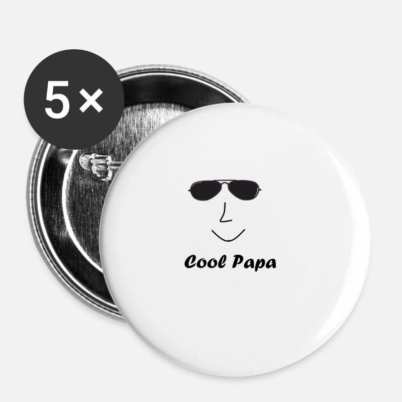 Cool Papa - Buttons klein 25 mm (5er Pack) - Weiß