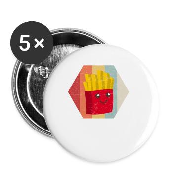 French Fries Fries Fries Fries Food Gift - Buttons small 1''/25 mm (5-pack) - white - Front